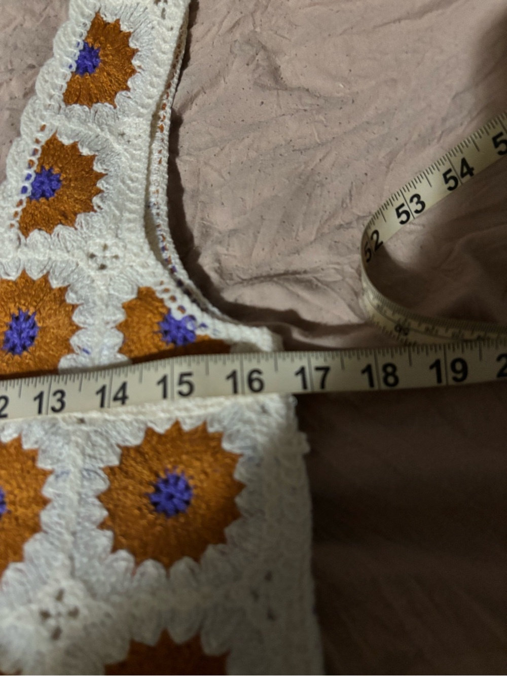 Rebellion Again Crochet Granny Square Tank Top XS Boho Festival Crop top - Picture 9 of 10
